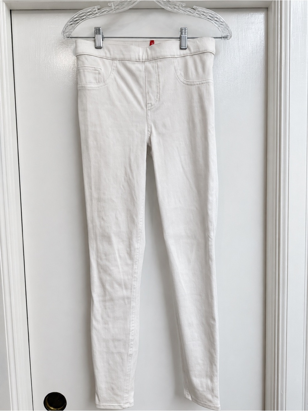 SPANX White Skinny Ponte Pants, Size M